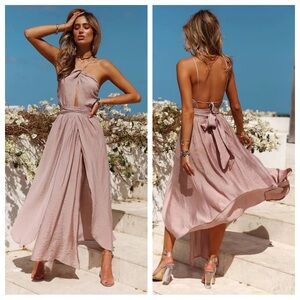 Hello Molly “Stop Motion” Mocha Maxi Dress